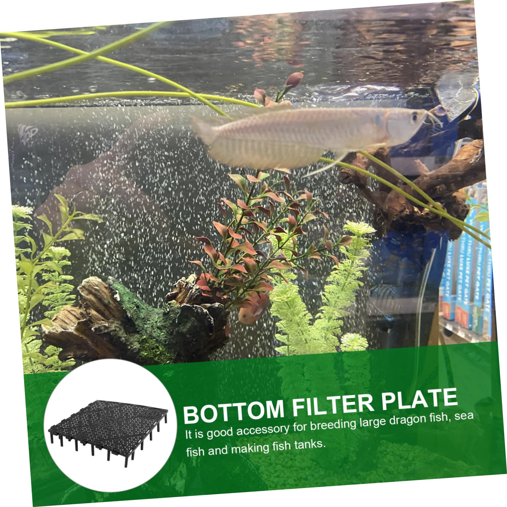 Toddmomy Filtre de Fond pour Aquarium 20 Pièces Plaques Filtrantes en PVC Résistant Installation Facile Épissure Personnalisée pour Réservoirs Poissons