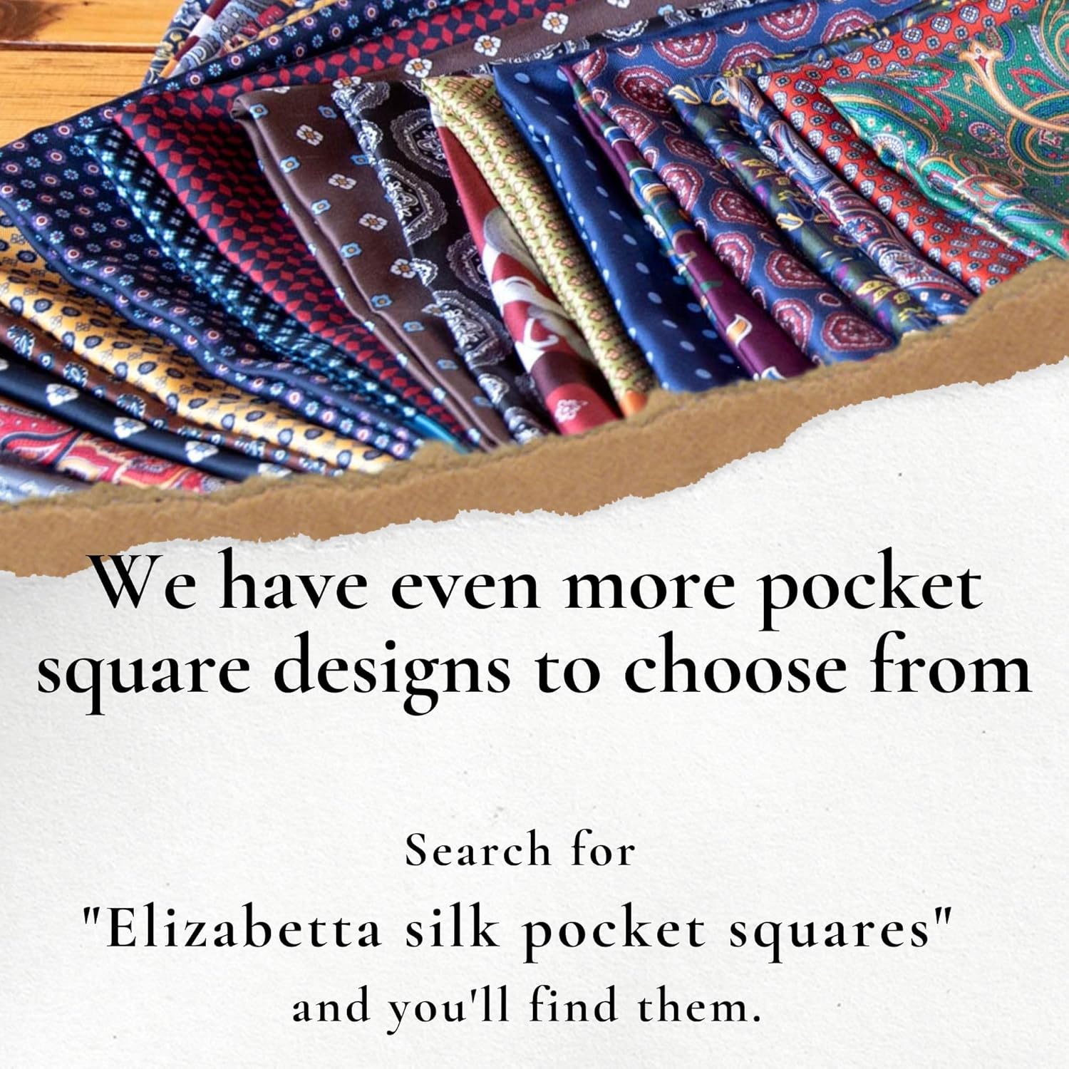Elizabetta Men's Italian 100% Silk Pocket Squares - Large 16.5" - Hand Rolled Hems