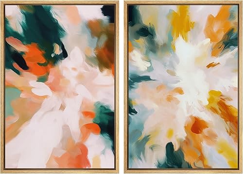 Miniatura 171 de SIGNLEADER Lienzo enmarcado para pared, juego de arte geométrico de mediados de siglo, formas de tocadiscos de música, ilustraciones abstractas,