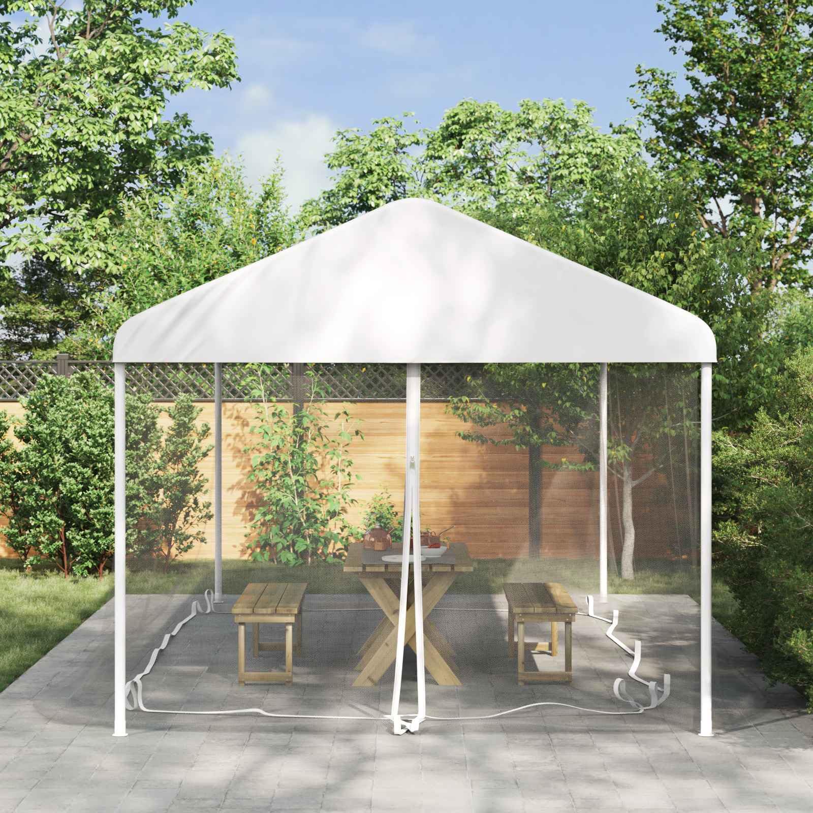 Moustiquaire pour tonnelle - 6 x 3 m - Blanc - Polyester Mesh 220 - Moustiquaire pour extérieur, camping, randonnée, trekking, nature, vacances