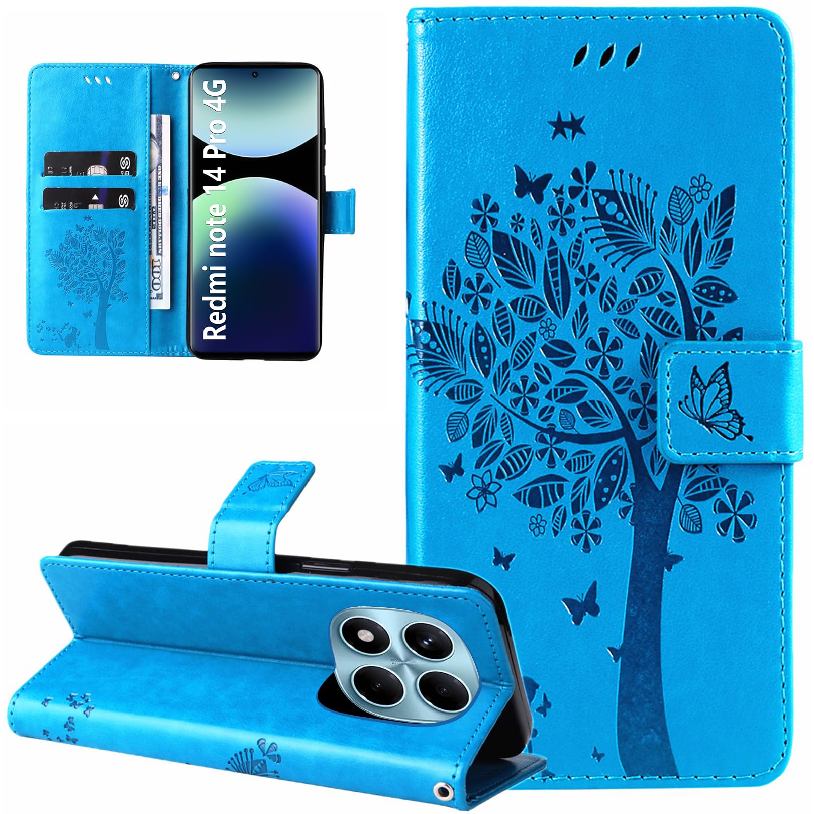 Cover per Xiaomi 14T Pro Custodia, a Libro Portafoglio in Premium Pelle