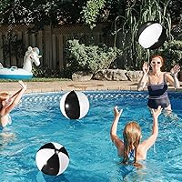 Vista 5 de 12 bolas inflables de PVC de 16 pulgadas, bolas inflables de piscina para piscina, verano, temática hawaiana tropical, recuerdos de fiesta