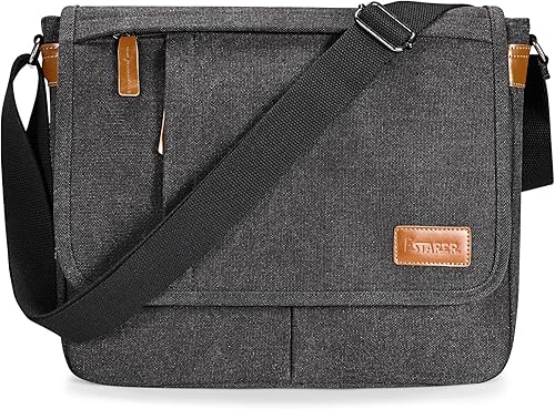Estarer Bolsas de mensajero para hombres de 13 a 13.3 pulgadas, resistente al agua, bolsa de lona para trabajo, oficina, viaje, bolso cruzado de