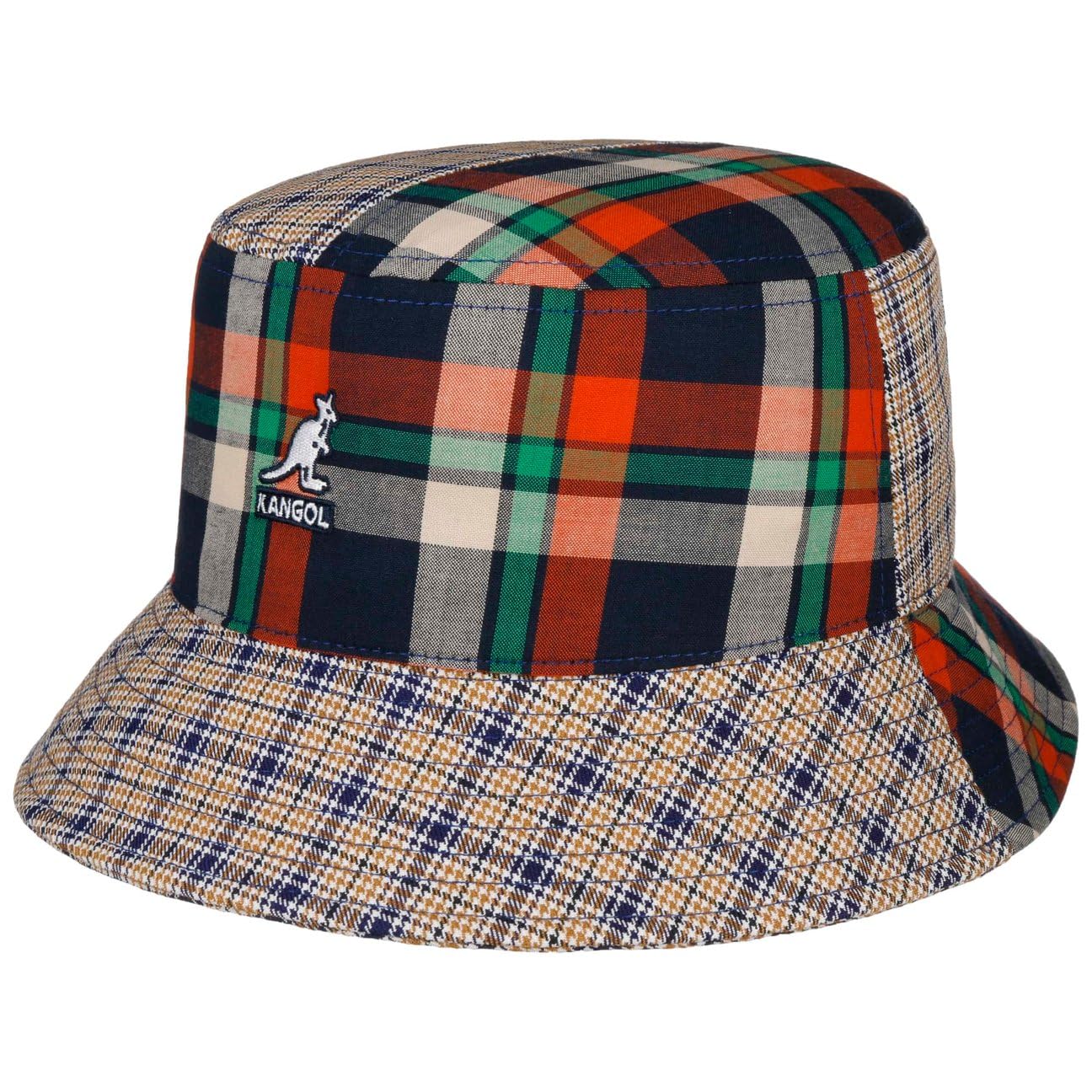 Kangol Men's Orange Plaid Mashup Bucket Fishing Hat By