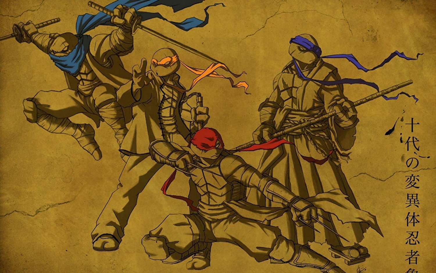 Cartoon world F0445 24x38 inches TMNT Teenage Mutant Ninja Turtles superhero canvas art Collectible Anime Japanimation Posters