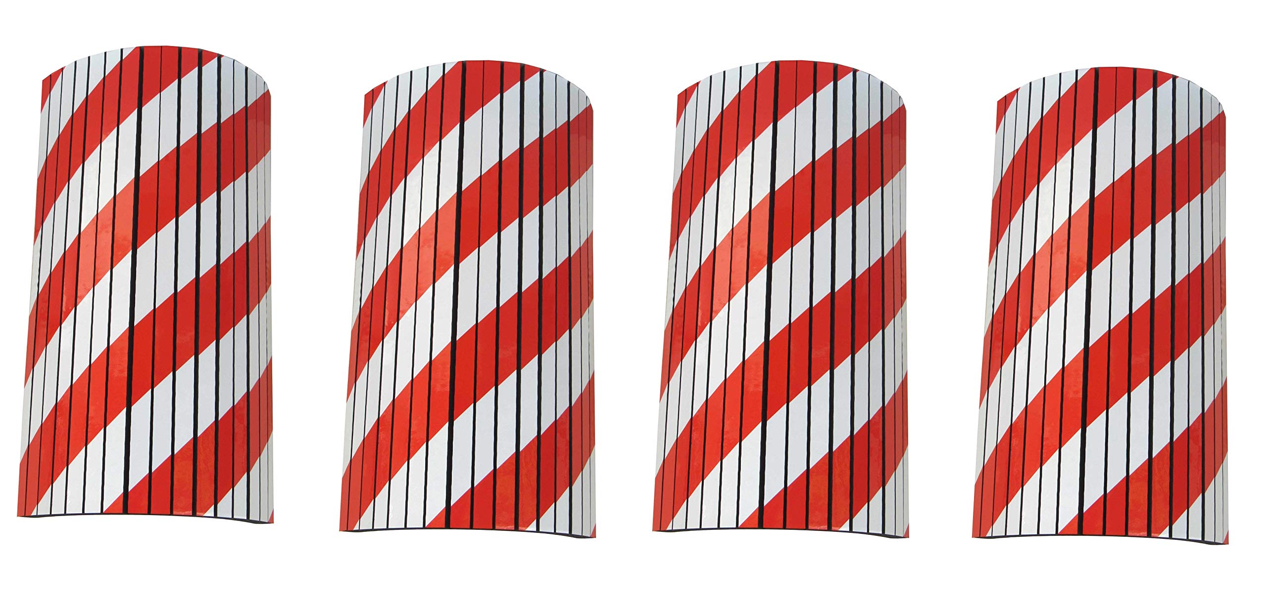 Pare-Chocs, Adhésives, pour Protéger Les Garages, Entaillé pour s'adapter aux Bords Arrondis, 44x25x2cm, 4 pièces (Rouge Blanc)