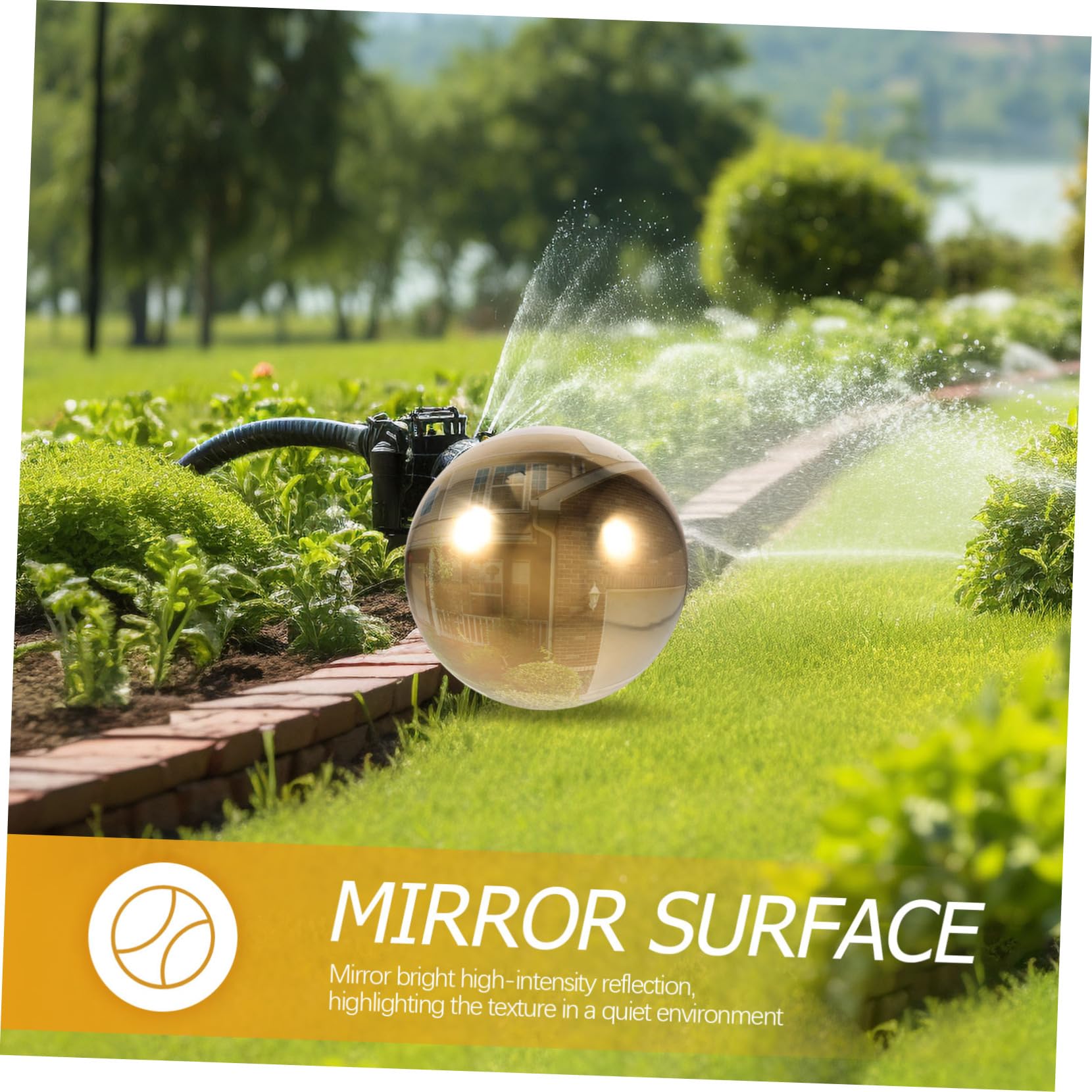 UKCOCO Boule Décorative Extérieure Acier Inoxydable Réfléchissant Miroir Creuse Dorée Or Titanium Boule Flottante pour Jardin et Étang Décoration Métallique Résistante