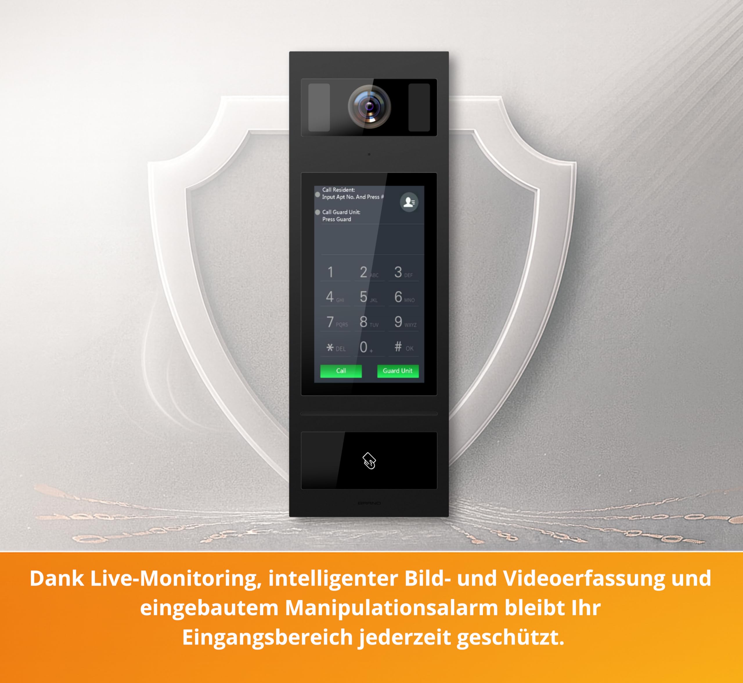 SCHUTZER Video-Türsprechanlage mit Kamera für Einfamilienhaus – kabelgebundene Video Türklingel mit 4,3 Zoll Innenmonitor, 2-Draht-Bus, Sprechanlage mit Türöffner