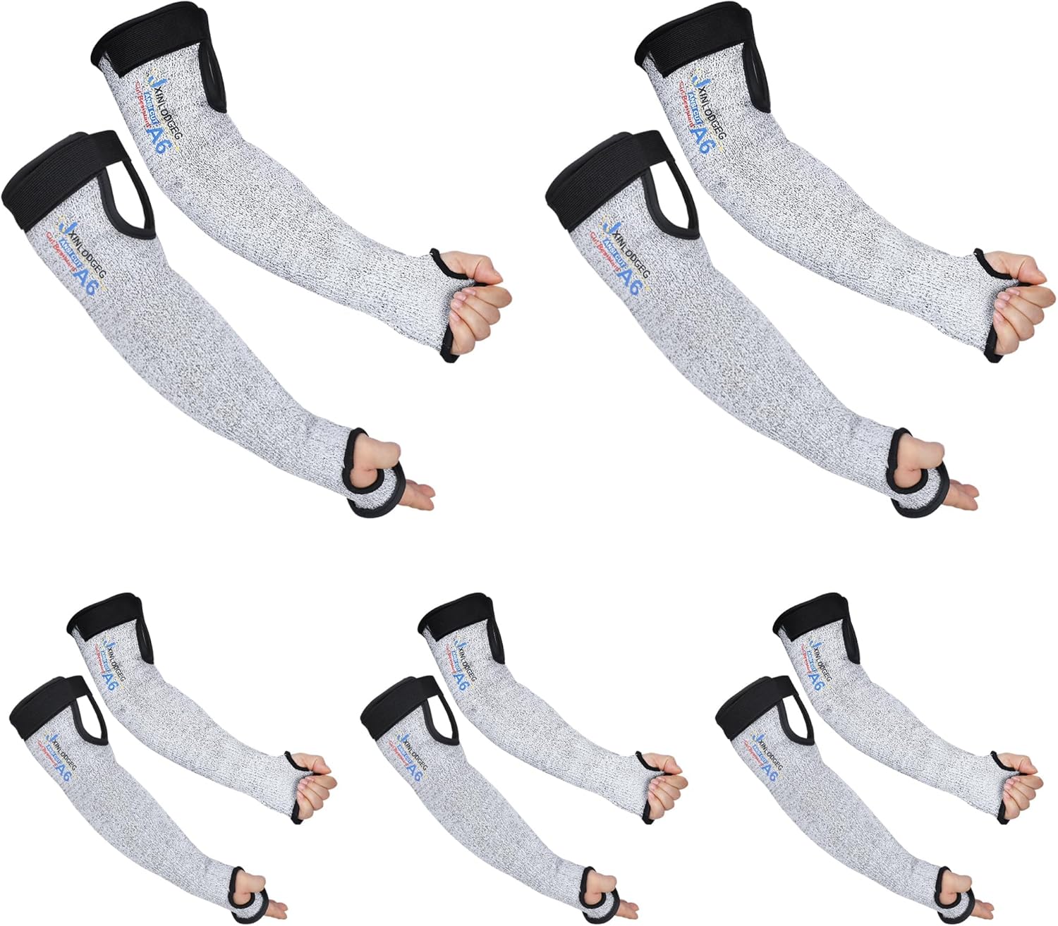 Cut Resistant Farmers Sleeves - A6 Protection with Thumb Hole, Arm Protectors, for Gardening, Welding, Kitchen