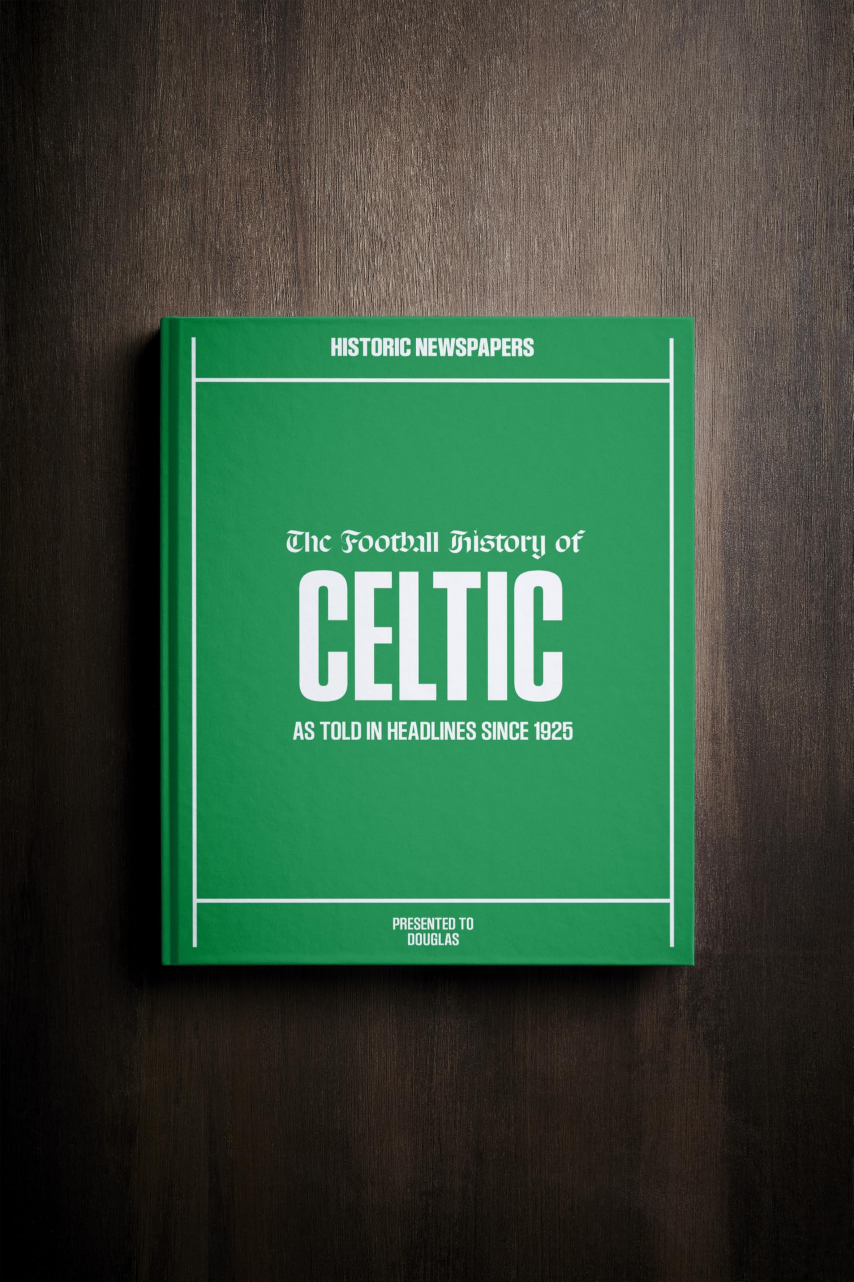 Historic Newspapers Celtic | Personalised Football Gift | Name Printed on Cover | Football History Book Through Newspapers | Football Gifts for Boys | Birthday Present for Him | Football Fan Gift — image 1
