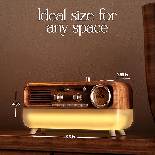 Miniatura 6 de Fuse DRM Sleep Machine  Reloj despertador analógico con altavoz Bluetooth  6 sonidos relajantes para dormir  Opciones de iluminación ajustables