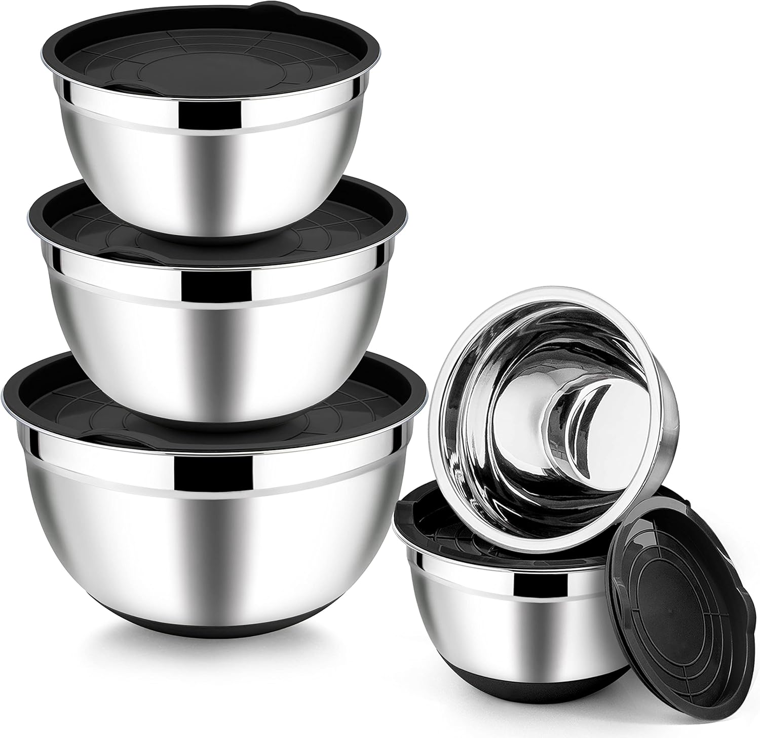 Homikit Mixing Bowls with Lids Set of 5, Stainless Steel