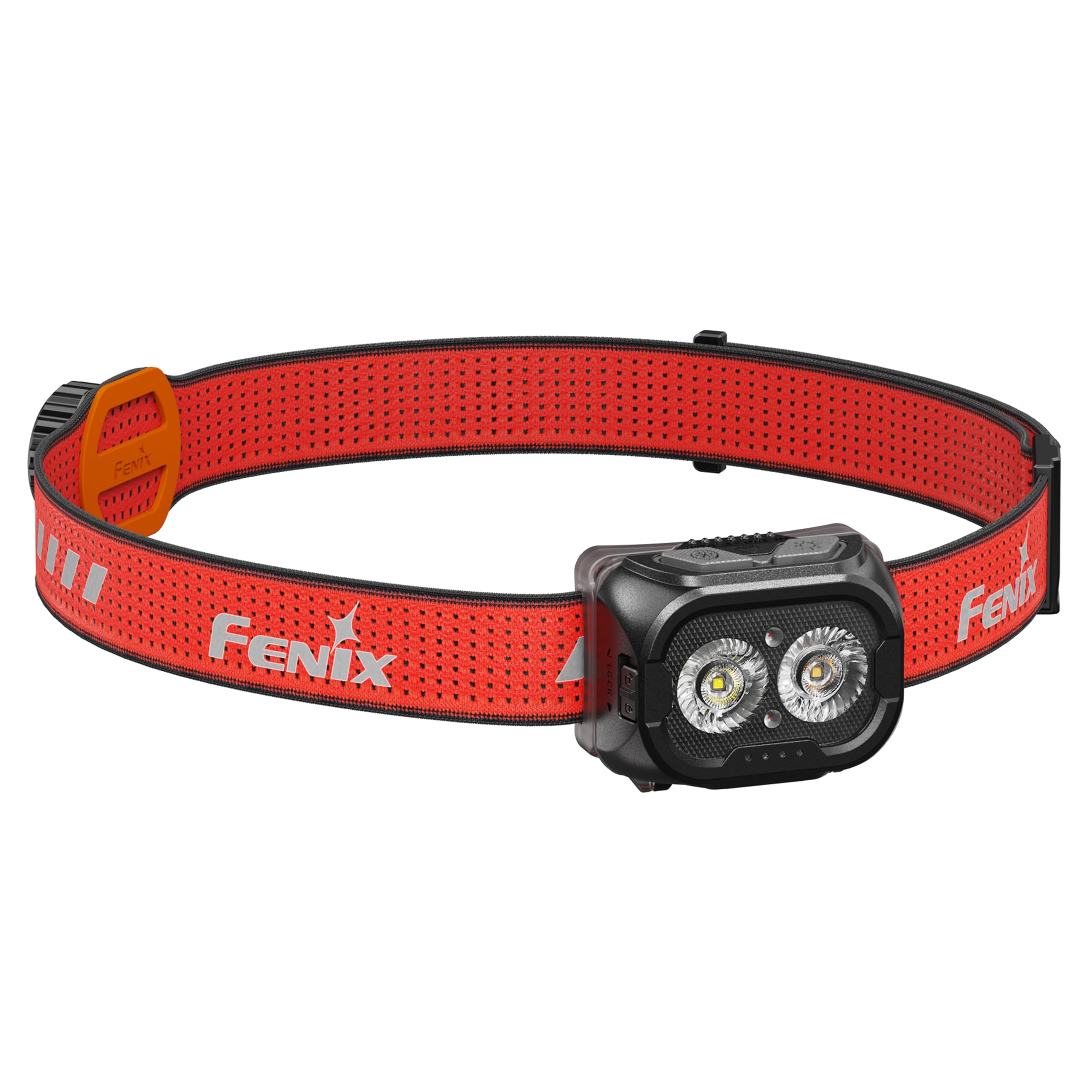 FENIX HL18R-T V2.0 - Linterna frontal recargable negra para trail running/exteriores, 800 lúmenes, 125 m, 160 horas máximo, haz primario dual, blanco frío y cálido, haz rojo de 5 lúmenes, diadema