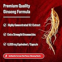 Vista 7 de NutraChamps Cápsulas de ginseng Panax rojo coreano Ginsenósidos extra fuertes para energía, concentración, rendimiento, vitalidad y apoyo