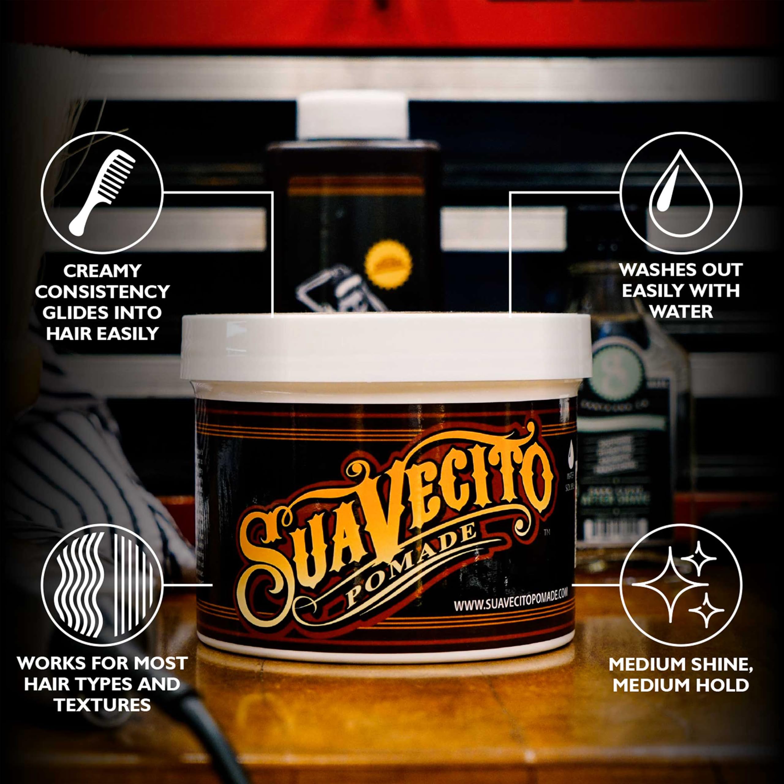 Amazon | Suavecito ポマード、32液量オンス 32オンス | Suavecito