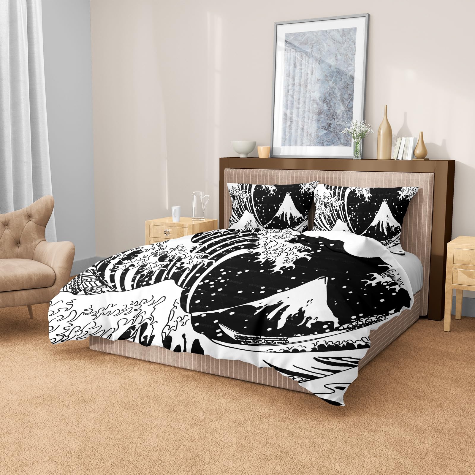 Set Copripiumino Matrimoniale Samurai Giapponese: Biancheria Letto In Microfibra Morbida, Stampa 3D - 5