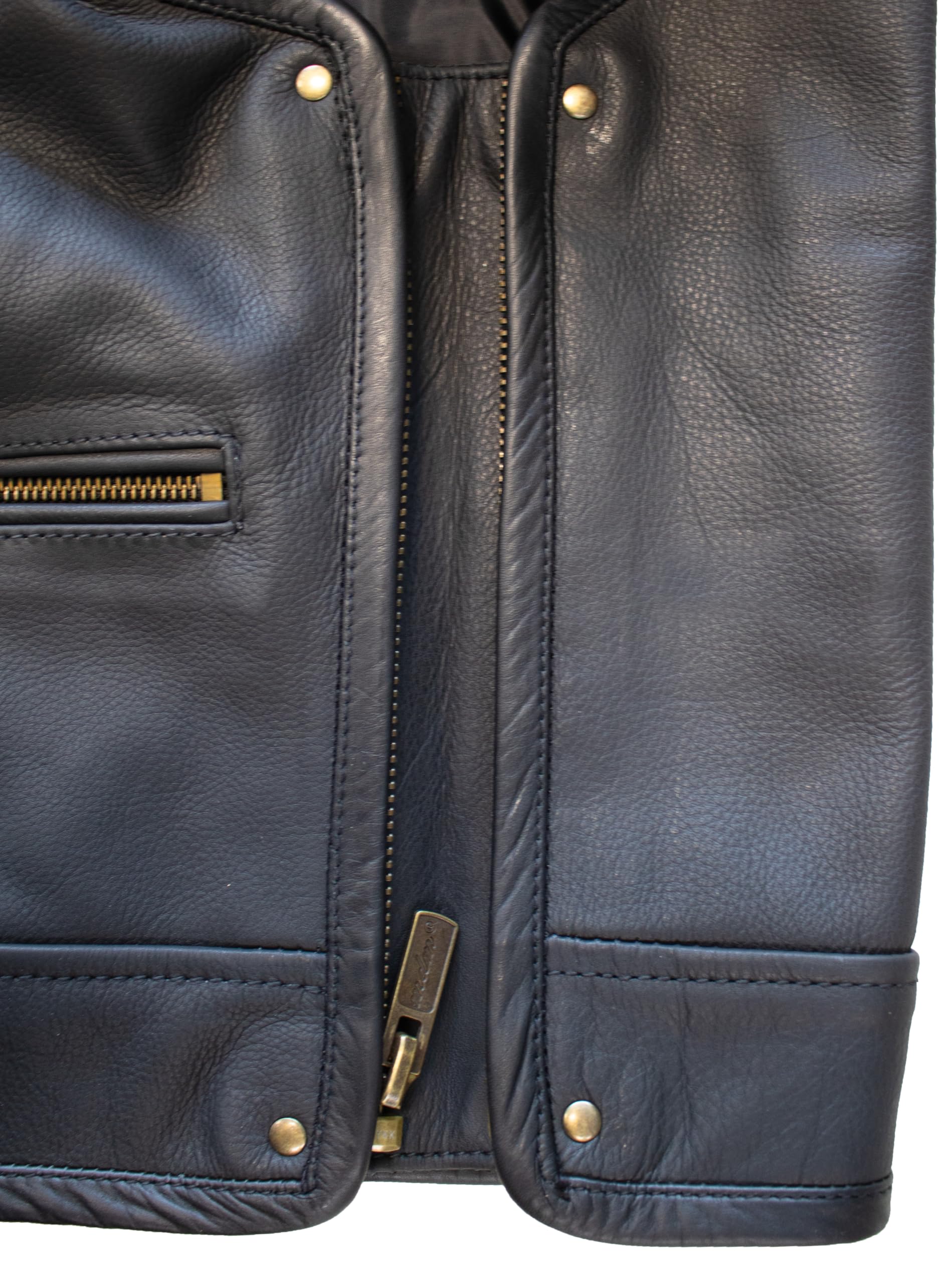 Gilet Moto Uomo In Vera Pelle Nera - Gilet Pelle Uomo Biker Con 3 Chiusure A Gancio, 6 Tasche, Spalle Trapuntate, Fibbie Regolabili, Laterali Espandibili - Smanicato Moto O Giacca Biker Senza Maniche
