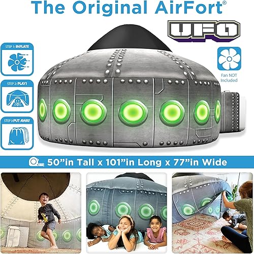 Miniatura 90 de The Original Patentado AirFort – Construye un fuerte en 30 segundos, fuerte inflable para niños, tienda de campaña de juego para 3 a 14 años, una
