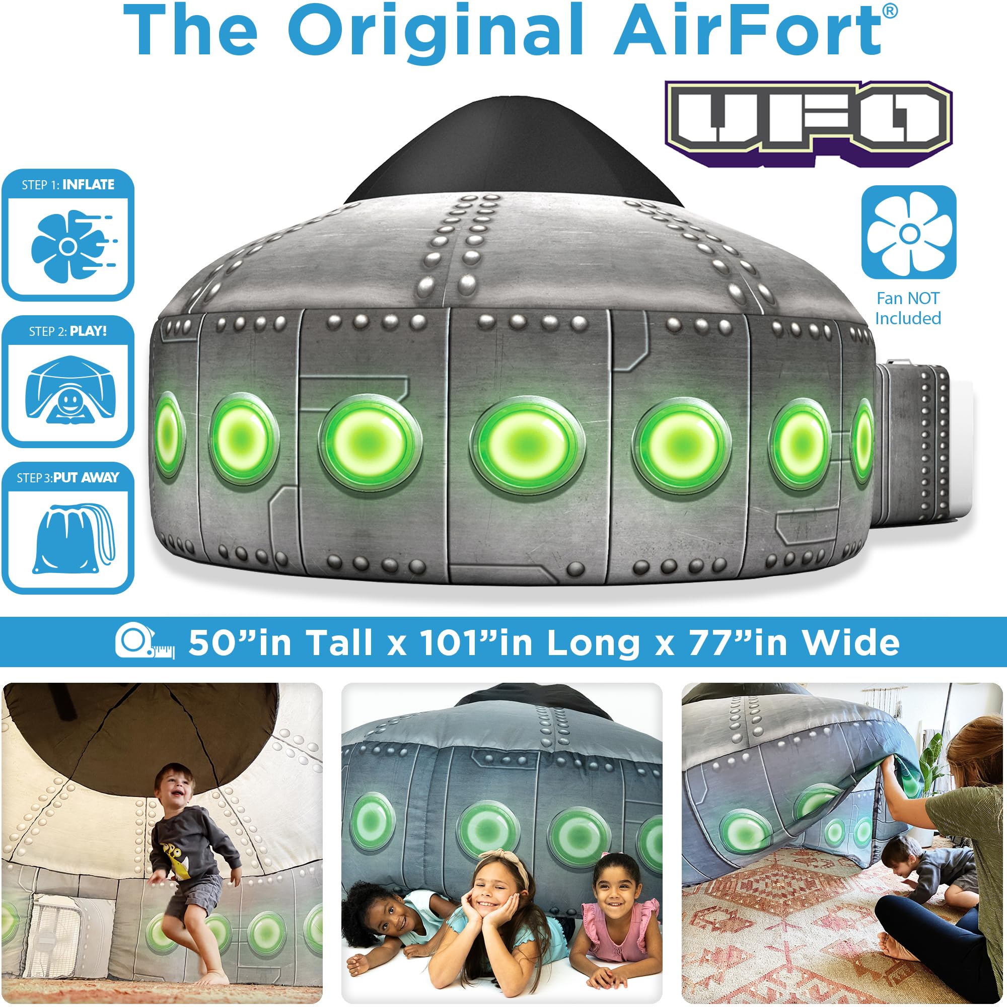 AirFort Inflatable Fort for Kids, Builds in 30 Sec, Play Tent Age 3+ (UFO) : Toys & Games