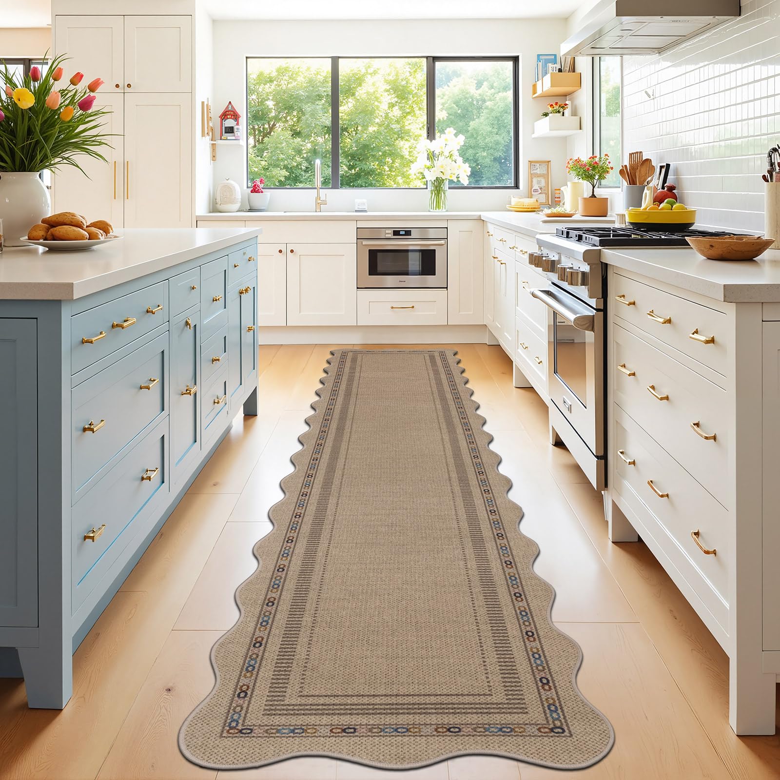 SHACOS Runner Rugs for Hallway Non Slip 60x240cm Thin Woven Carpet Runners for Hallways Washable Hall Runner Rug Long Floor Mat for Indoor Entryway Kitchen Laundry Room
