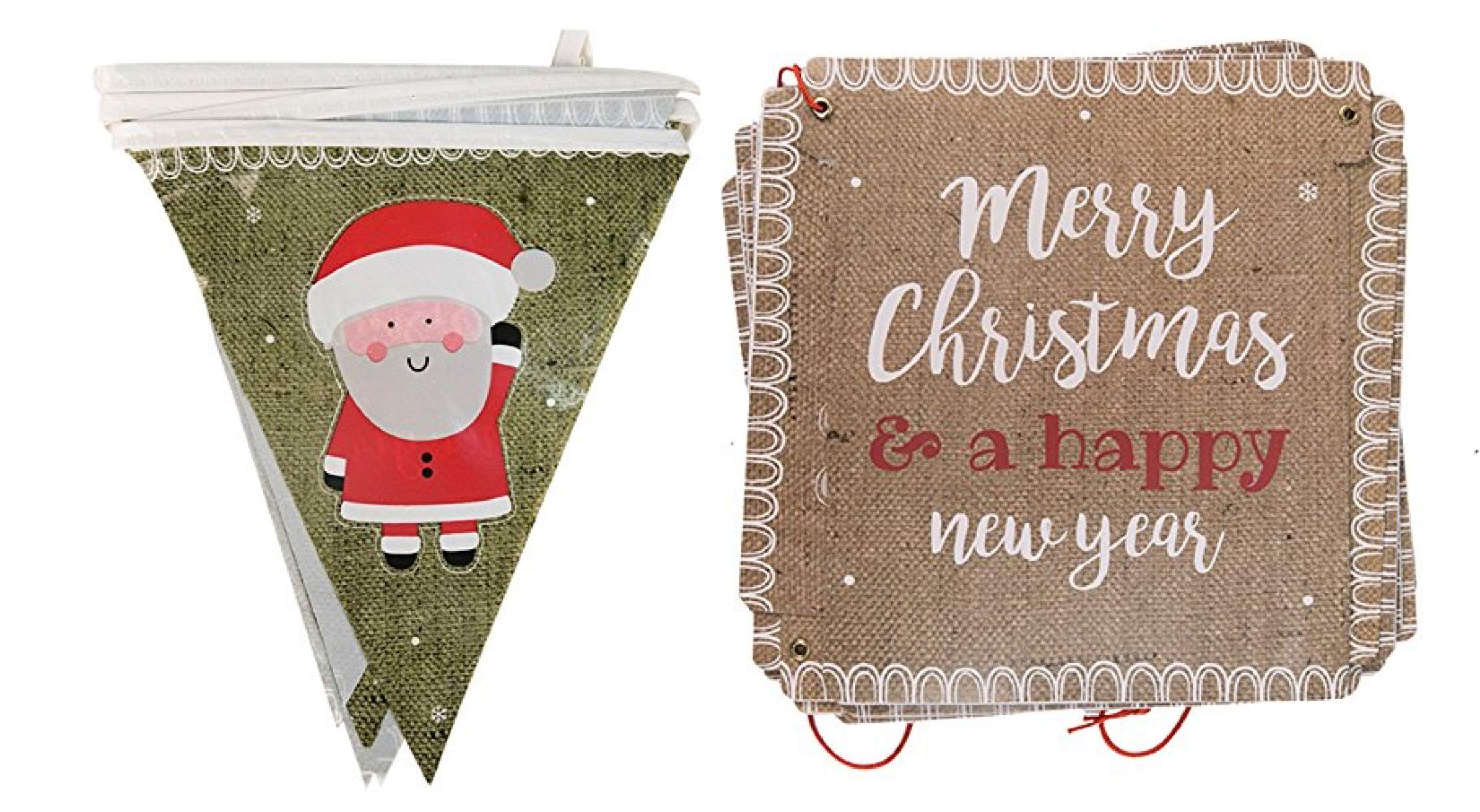 Festive Christmas Banner & Bunting Twin Pack (Fabric)