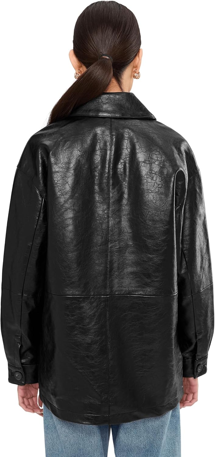 Levi's Womens Levi's Women's Relaxed Fit Faux Leather Blazer - Image 4