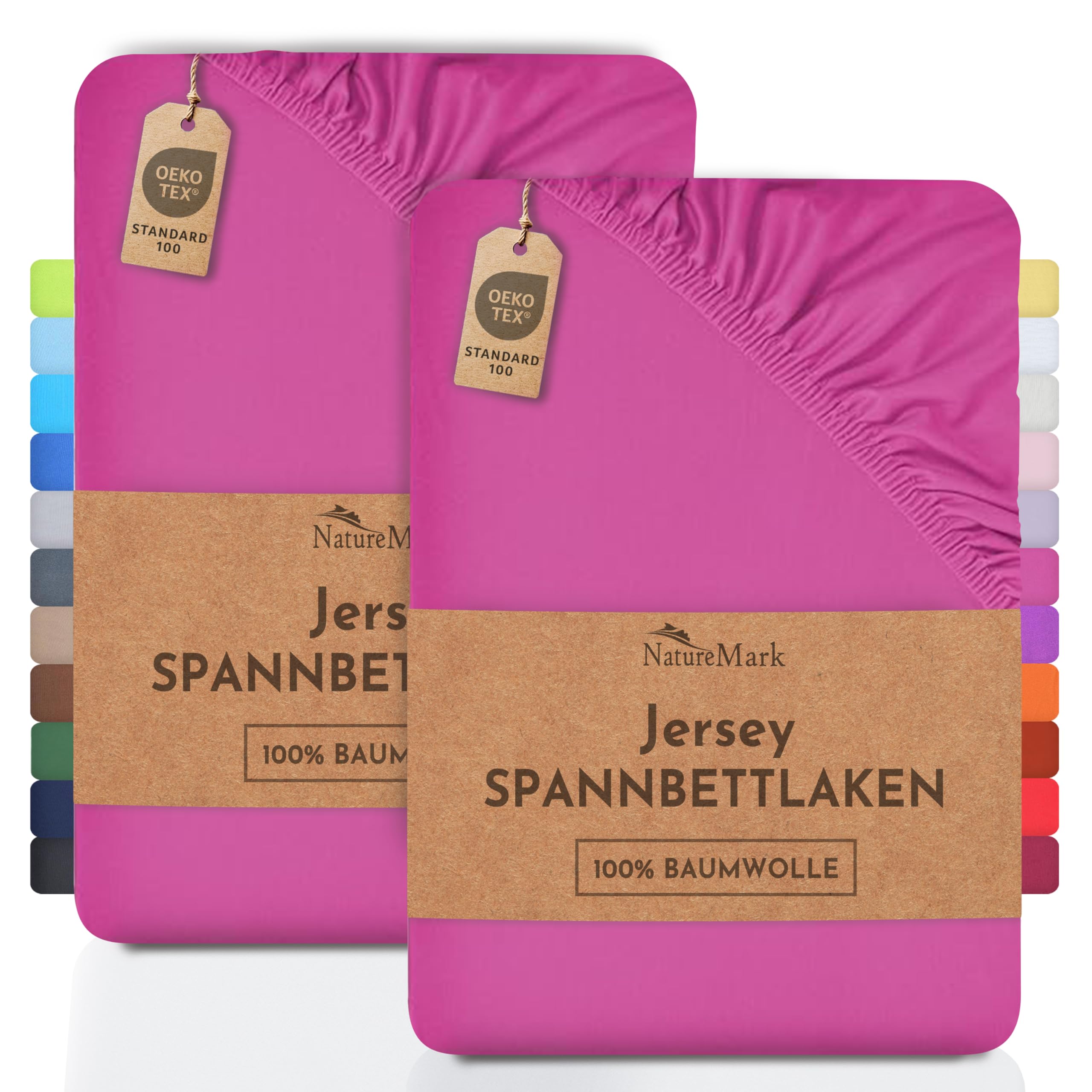 2 Jersey Spannbettlaken Spannbetttuch Baumwolle Qualität Ökotex Standard 100