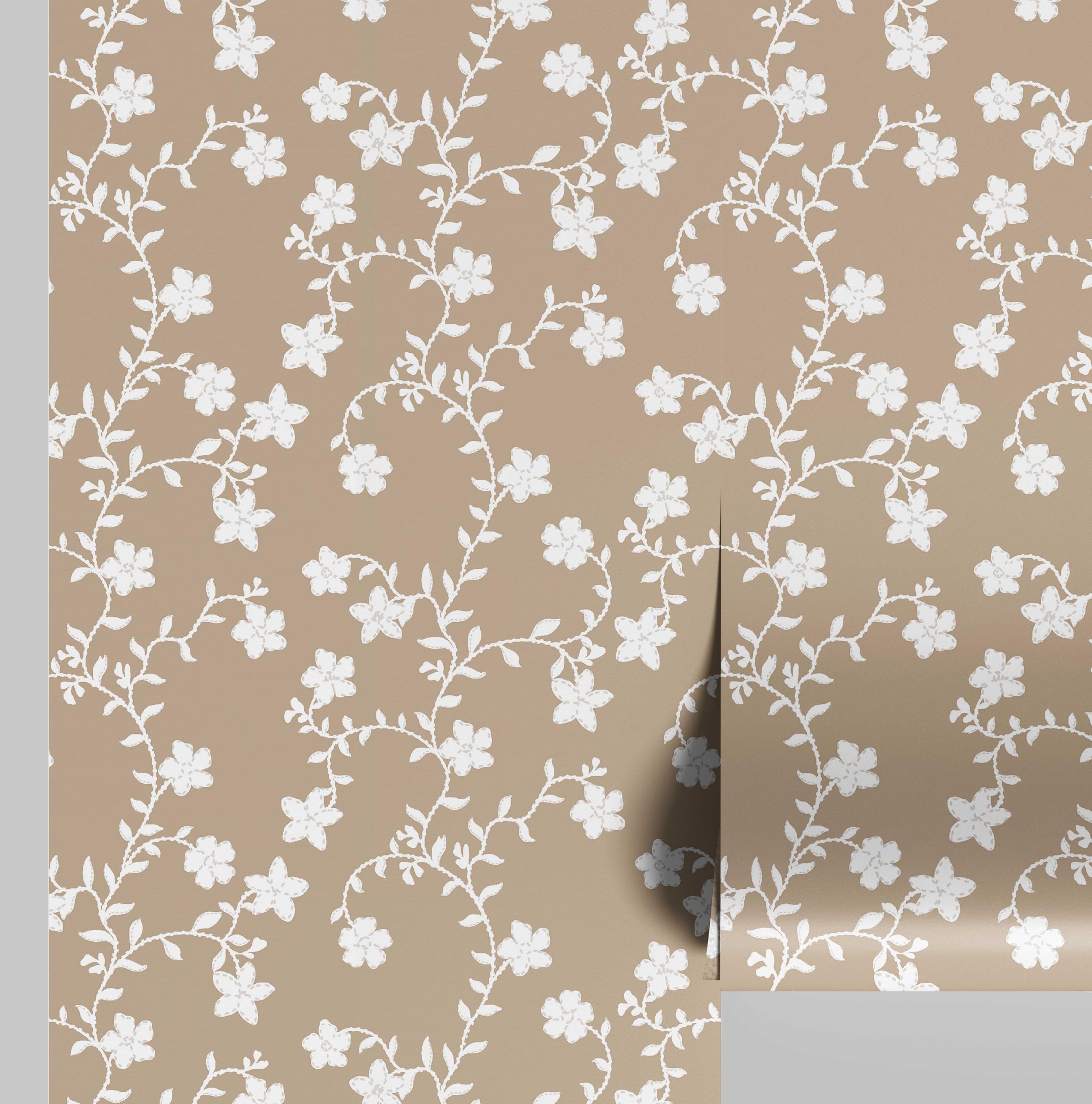 Papier peint autocollant amovible vinyle beige pour buanderie 3m