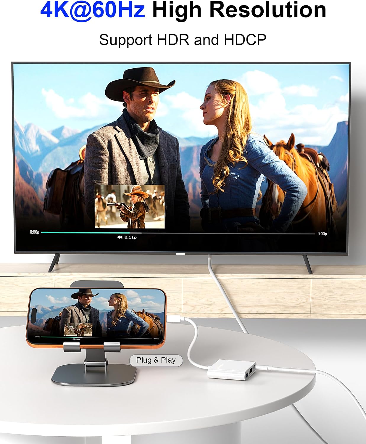AIRSKY USB C to HDTV Adapter, 3-in-1 USB-C Digital AV Multiport Hub image 5