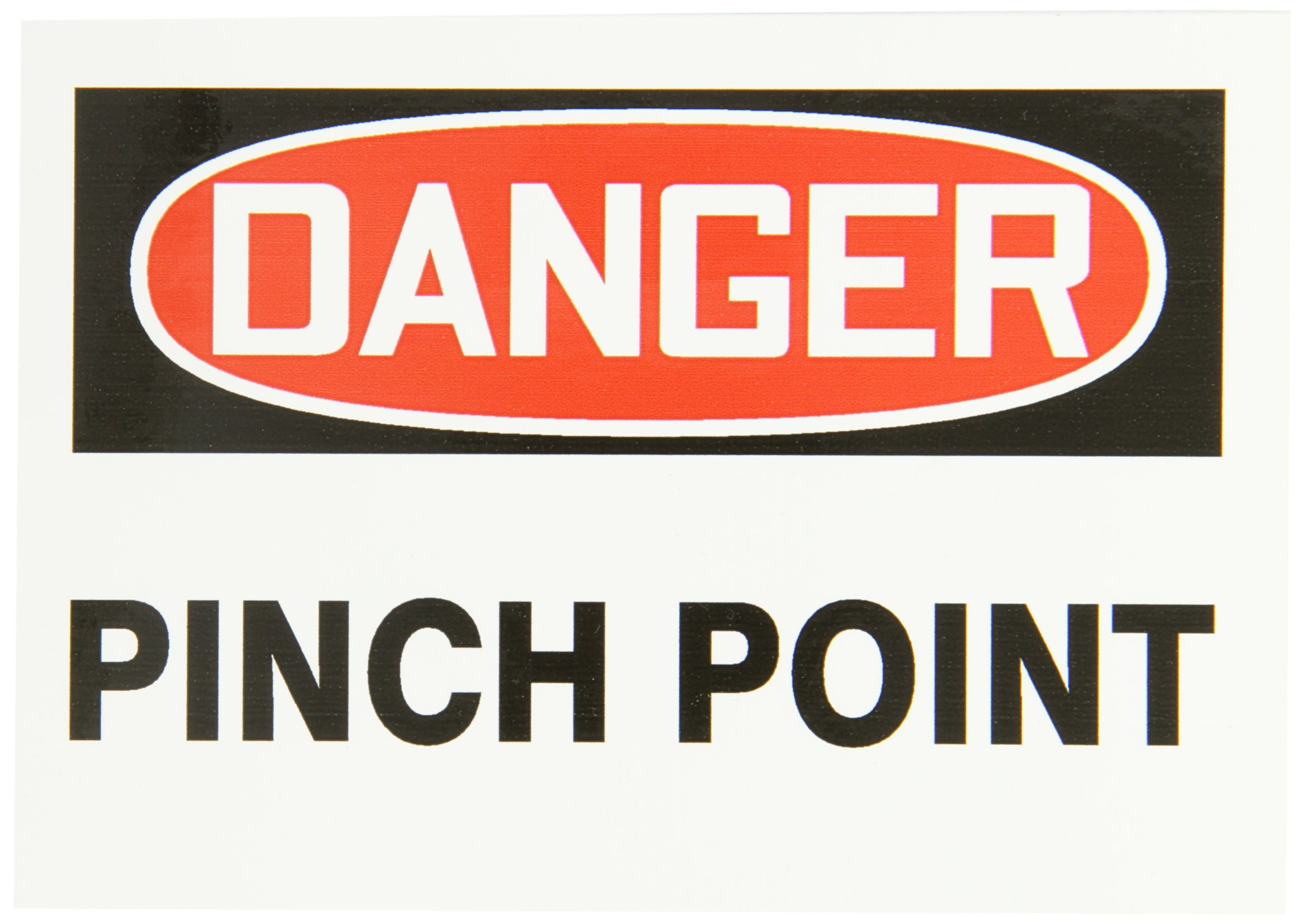 Accuform Signs, Label,Danger Pinch Point,Adhesive Vinyl,5/Pk
