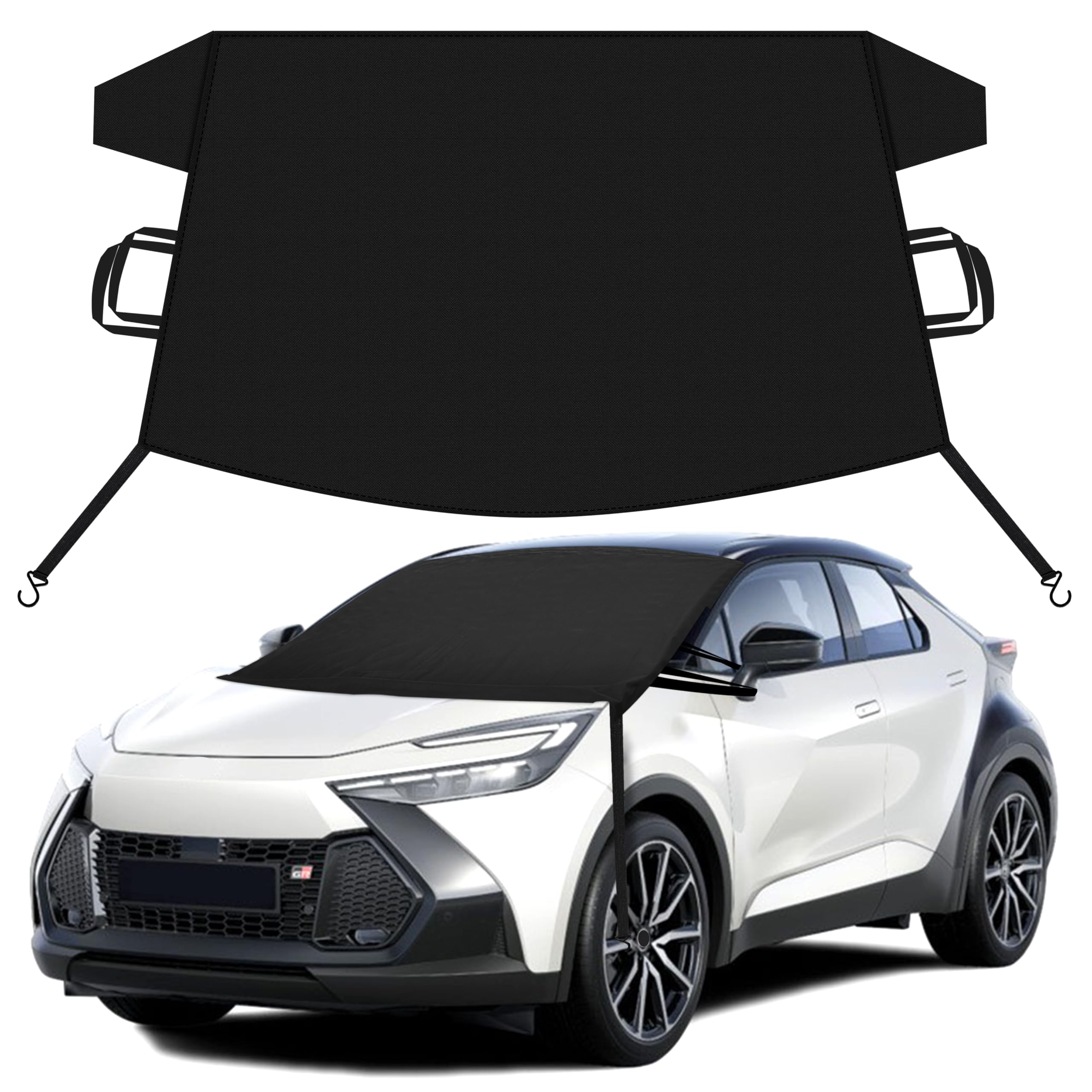 EcoNour Car Snow Cover Compatible for Chrysler CH-R | Windshield Cover for Ice and Snow with S-Hook Straps | Heavy-Duty 600D Oxford Winter Car Cover, Waterproof &amp; Anti-Slip