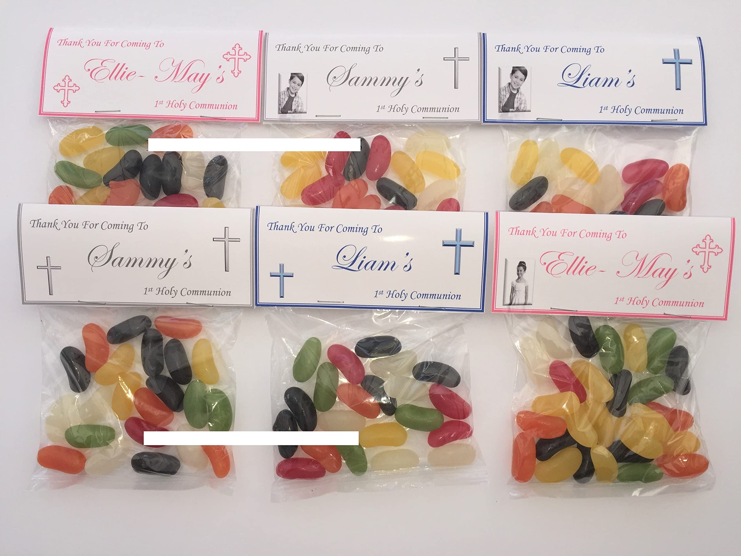 50 Personalised DIY Boys - Girls Christening Day Sweet Wrappers - Toppers