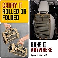 Vista 5 de The Ryker Roll Up Tool Bag Organizer Gifts for him Heavy Duty Motorcycle Tool Roll Bag Organizer Portable Rollup Toolbag w/Accessible Pouches - Mens