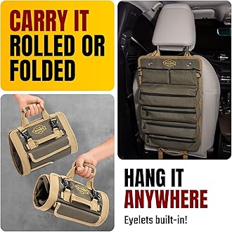 The Ryker Bag Tool Organizer Bag Tool Roll Up Bag w/Detachable Pockets. Gifts for Dad Roll Up Tool Bag Organizer for Mechanic Tool Bag Small Car Portable Tool Bag Roll Up Tool Roll Bag Organizer