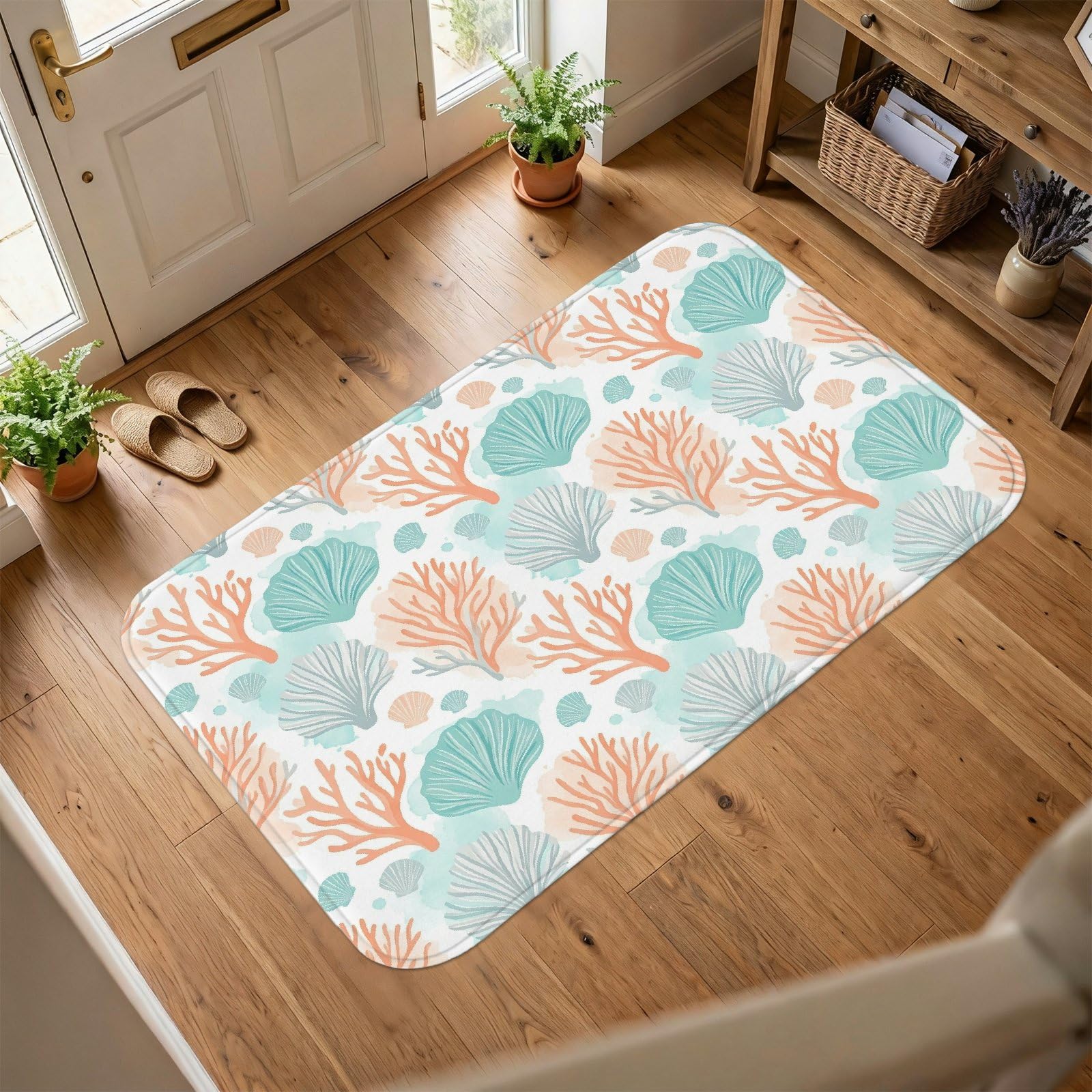 Tapis algues et corail turquoise côtier 0,9 x 1,5 m