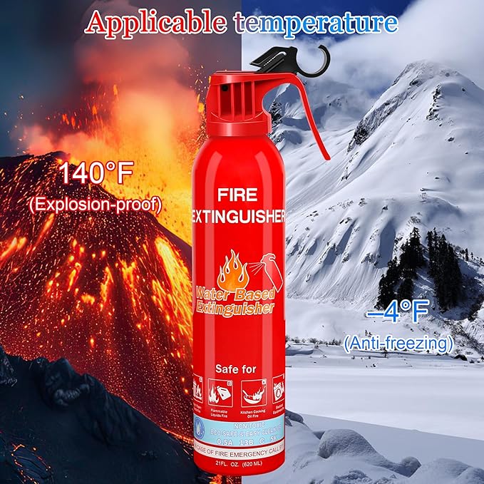 Fire Extinguisher for Home with Mount, 6 Pack Upgraded 8-in-1 Portable Fire Extinguishers For Vehicle Car Boat Marine Kitchen Emergency Supplies, Water-Based Extinguisher For A, B, C, K Fire Types