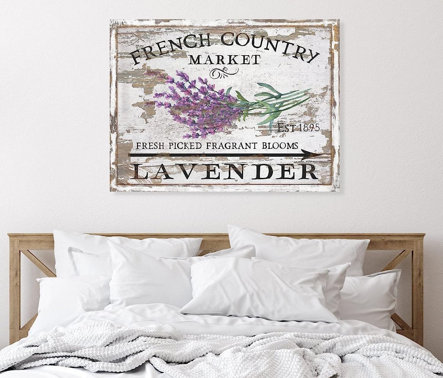 rayprint French Country Lavender, Farmhouse Decor Sign, Vintage Kitchen Decor, Vintage Signs, Antique Sign, French Country Decor Educational Art Posters Metal Tin Sign Courtyard Wall Decor 8x12 Inch