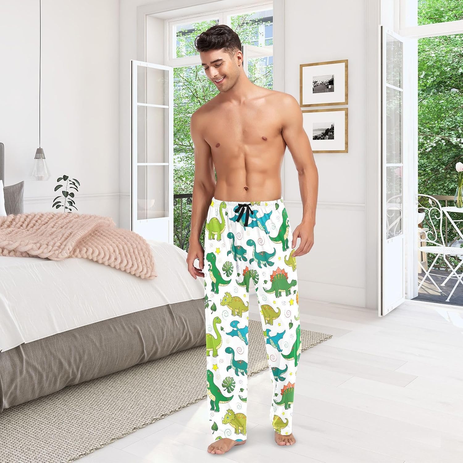 ZZKKO Pajamas Pants for Men Horses Animals Men's Pajama Bottoms 100% Cotton PJ Pants for Mens S-XXL - Image 6