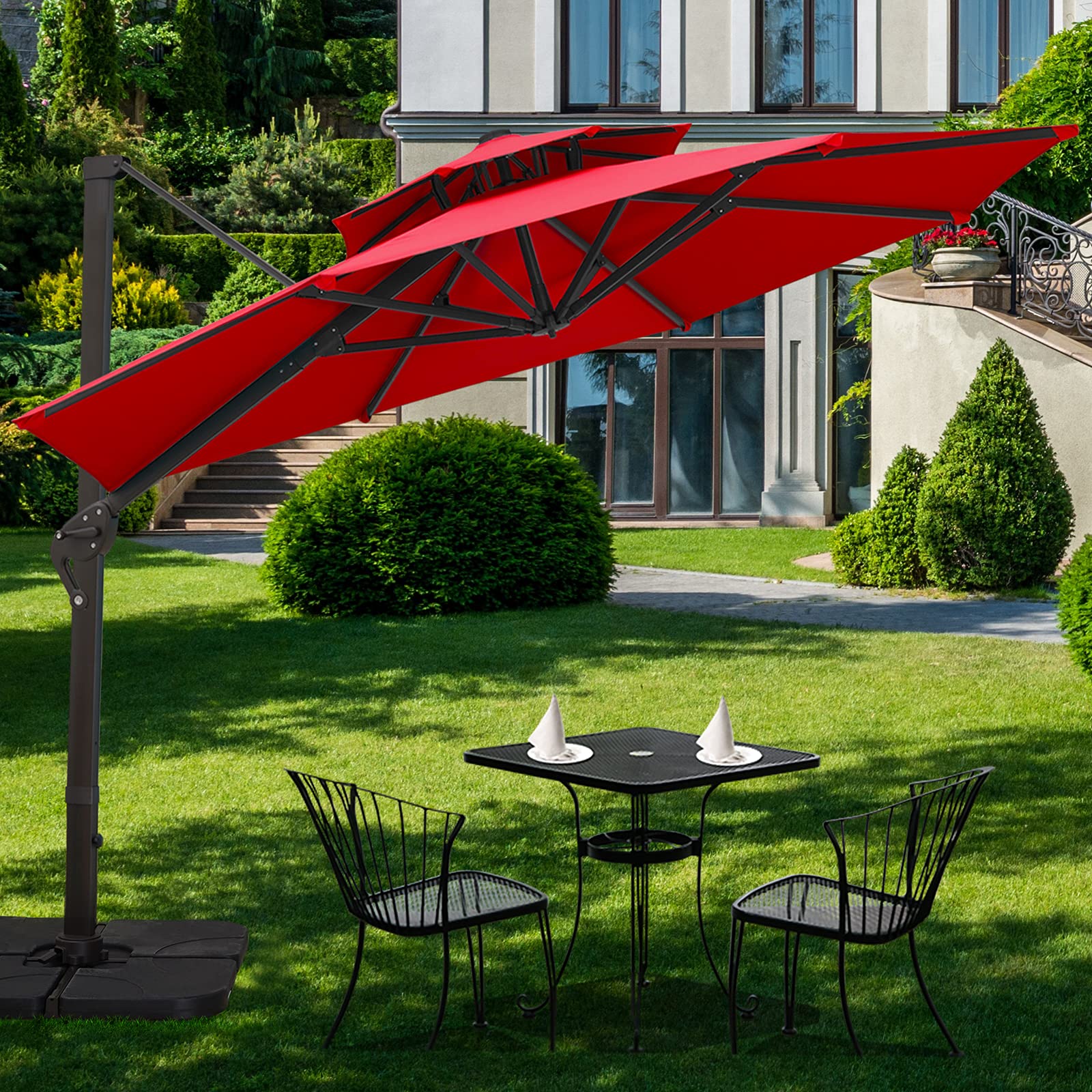 Buy Sunnyglade 11FT Double Top Cantilever Patio Umbrella Deluxe Offset