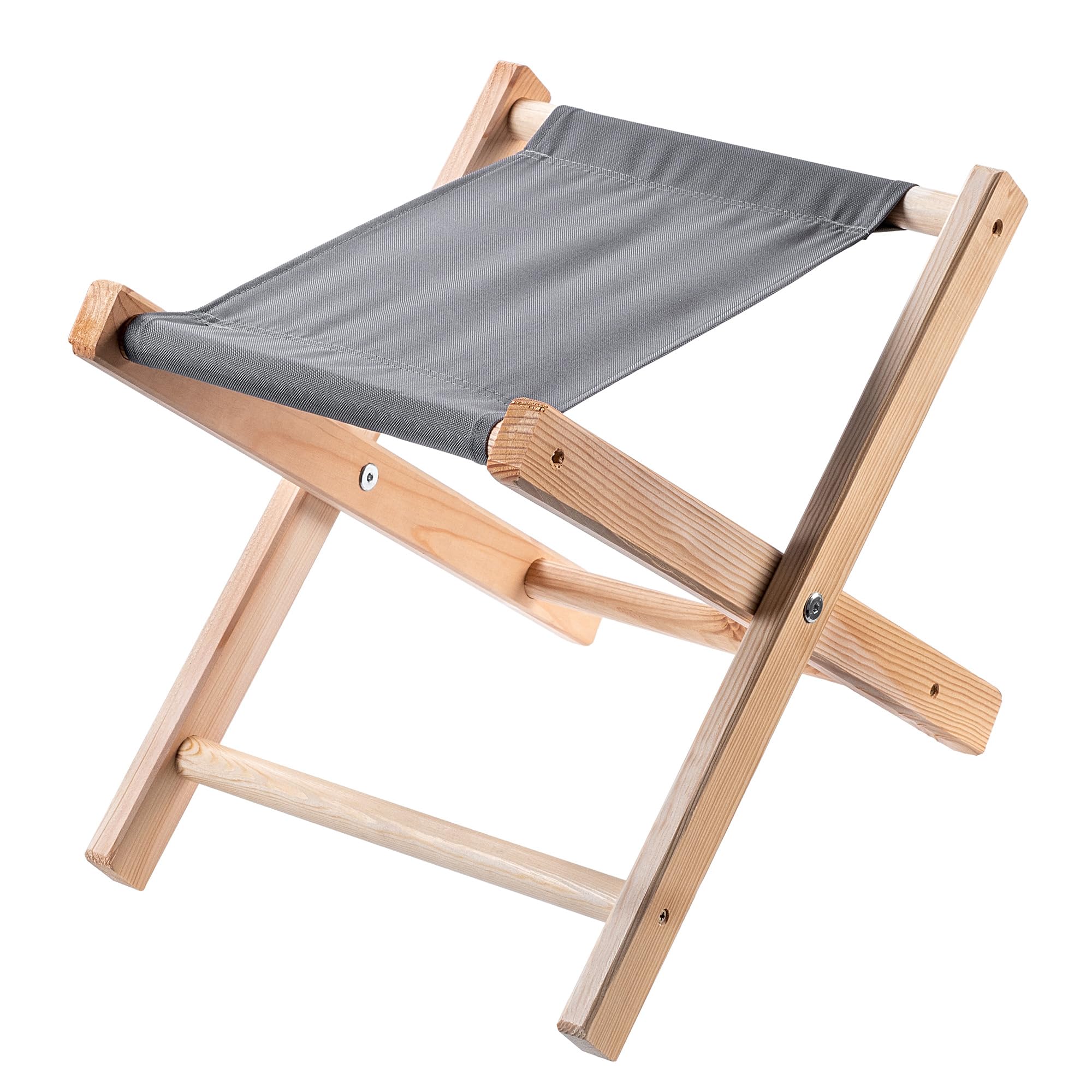 KADAX Sgabello pieghevole, 40 x 31 x 31 cm, in legno, pieghevole, portata fino a 100 kg, per giardino, balcone, terrazza e campeggio, pouf (grigio)