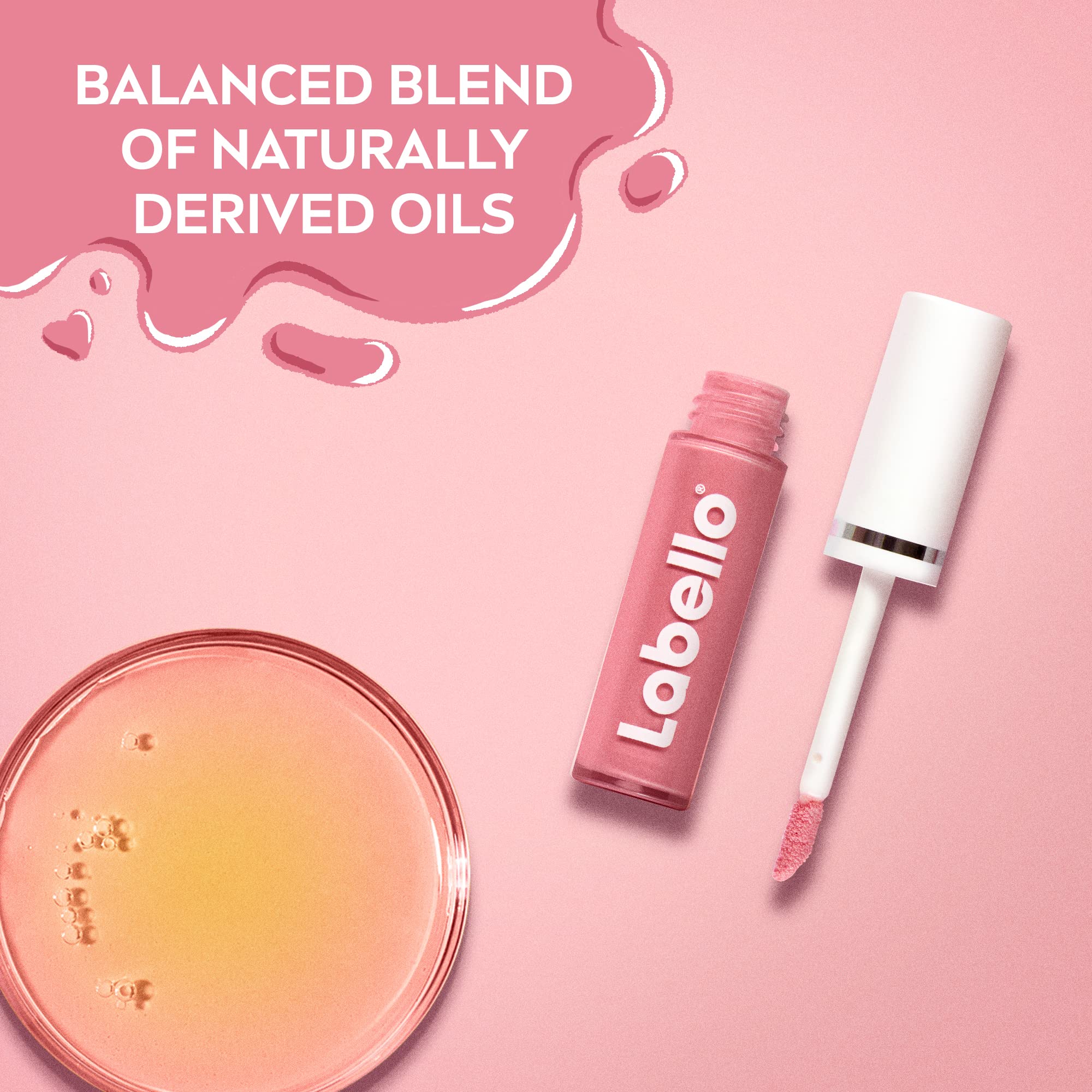 Labello Lip Oil Dress Nude 5.5ml – Nourishing Tinted Glossy Lip Oil in Soft Nude Shade for Shiny Hydrated Lips, Non-Sticky Moisturising Care with Natural Sheer Colour & Mirror Shine