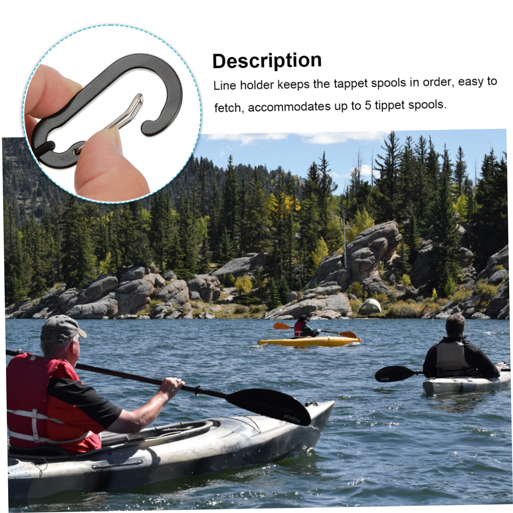 NAMOARLY Fly Fishing Tippet Line Holders 2 Pack Tippet Line Holder Fishing Tools Aluminum Rod Elastic Rope for Vest Bag