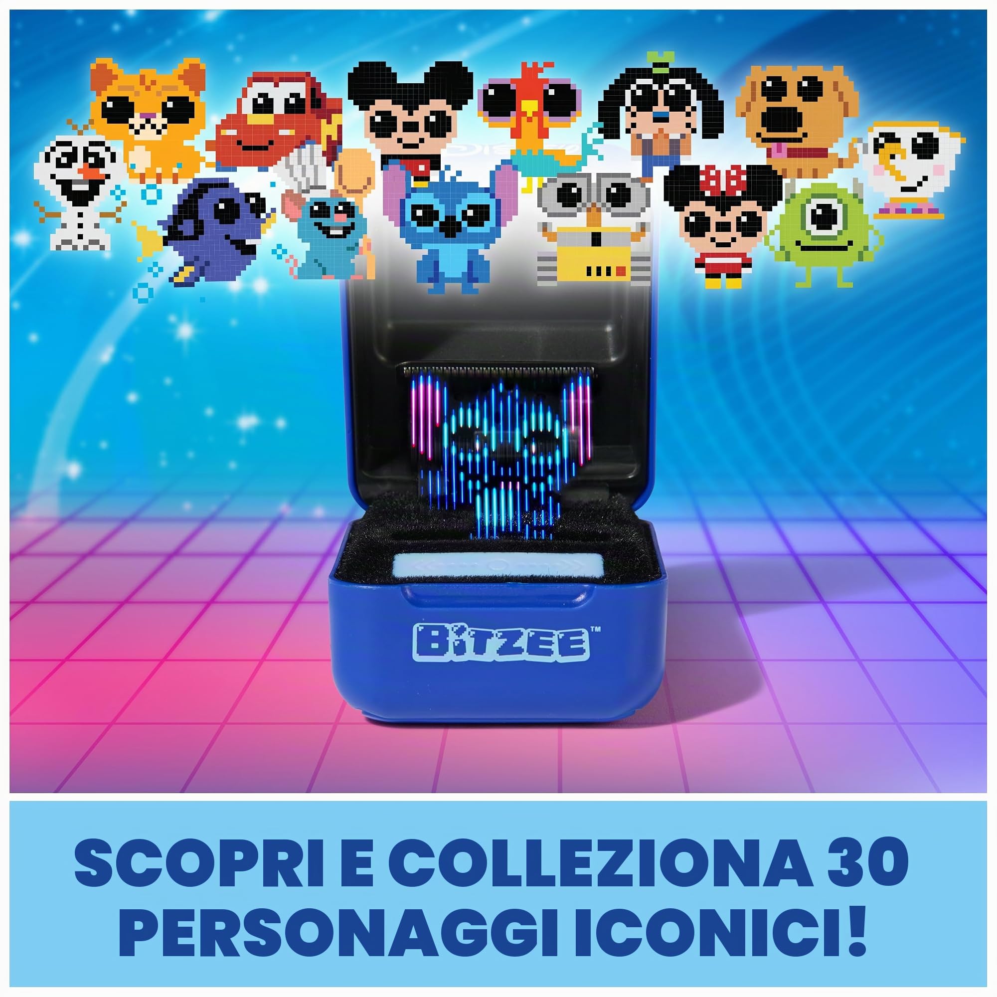 BITZEE, Disney con 30 Personaggi interattivi all'Interno, reagisce a Colpi, inclinazioni e rubinetti, Giocattoli Disney e Giocattoli digitali per Bambini, per Ragazze, Ragazzi e Fan