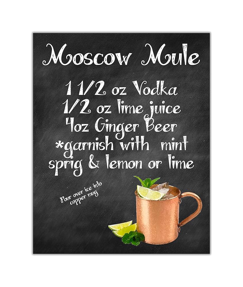 Amazon.com: Moscow Mule Recipe Art Print 8x10 ((unframed)) : Home & Kitchen amazon-com-moscow-mule-recipe-art-print-8x10-unframed-home-kitchen