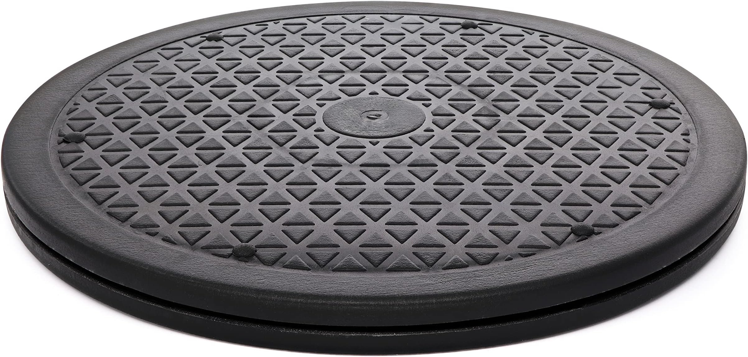 12 Inch Lazy Susan Turntable Organizer, Non Skid Large Lazy Susan Turntable for Cabinet, Computer or Laptop, Plastic Turn Table, Black, 1 PC