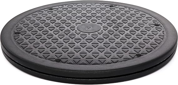 12 Inch Lazy Susan Turntable Organizer, Non Skid Large Lazy Susan Turntable for Cabinet, Computer or Laptop, Plastic Turn Table, Black, 1 PC
