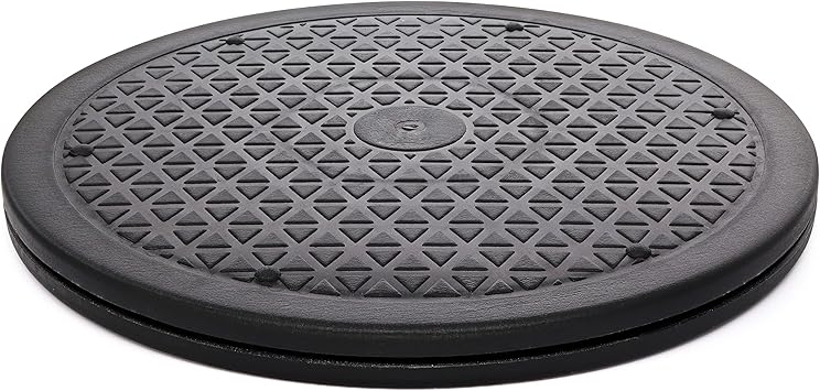 10 Inch Lazy Susan Turntable Organizer, Non Skid Large Lazy Susan Turntable for Cabinet, Computer or Laptop, Plastic Turn Table, Black, 1 PC - by RamPro