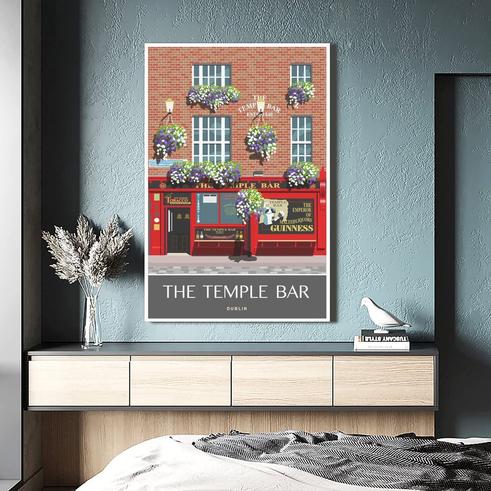 Cartel decorativo de viaje de Dublín Irlanda del templo de la vendimia Cartel de viaje de la lona del dormitorio moderno Póster de la pintura de la pintura de los carteles de la decoración de la pared