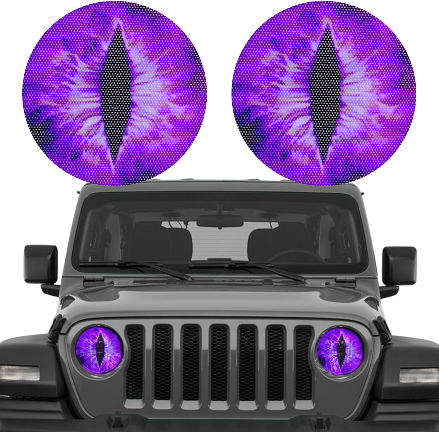 zxbaers 2PCS Beast Eyes Headlight Decals,Round Headlight Decal, 3D Stereo Eyes Headlight Decal Stickers,Jeep Eyes for Headlights