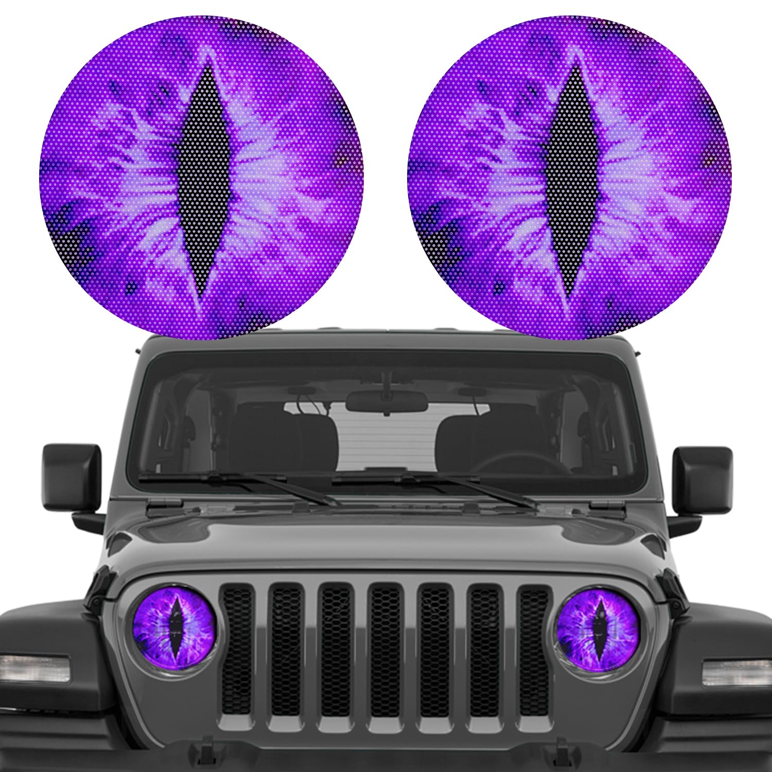 zxbaers 2PCS Beast Eyes Headlight Decals,Round Headlight Decal, 3D Stereo Eyes Headlight Decal Stickers,Jeep Eyes for Headlights